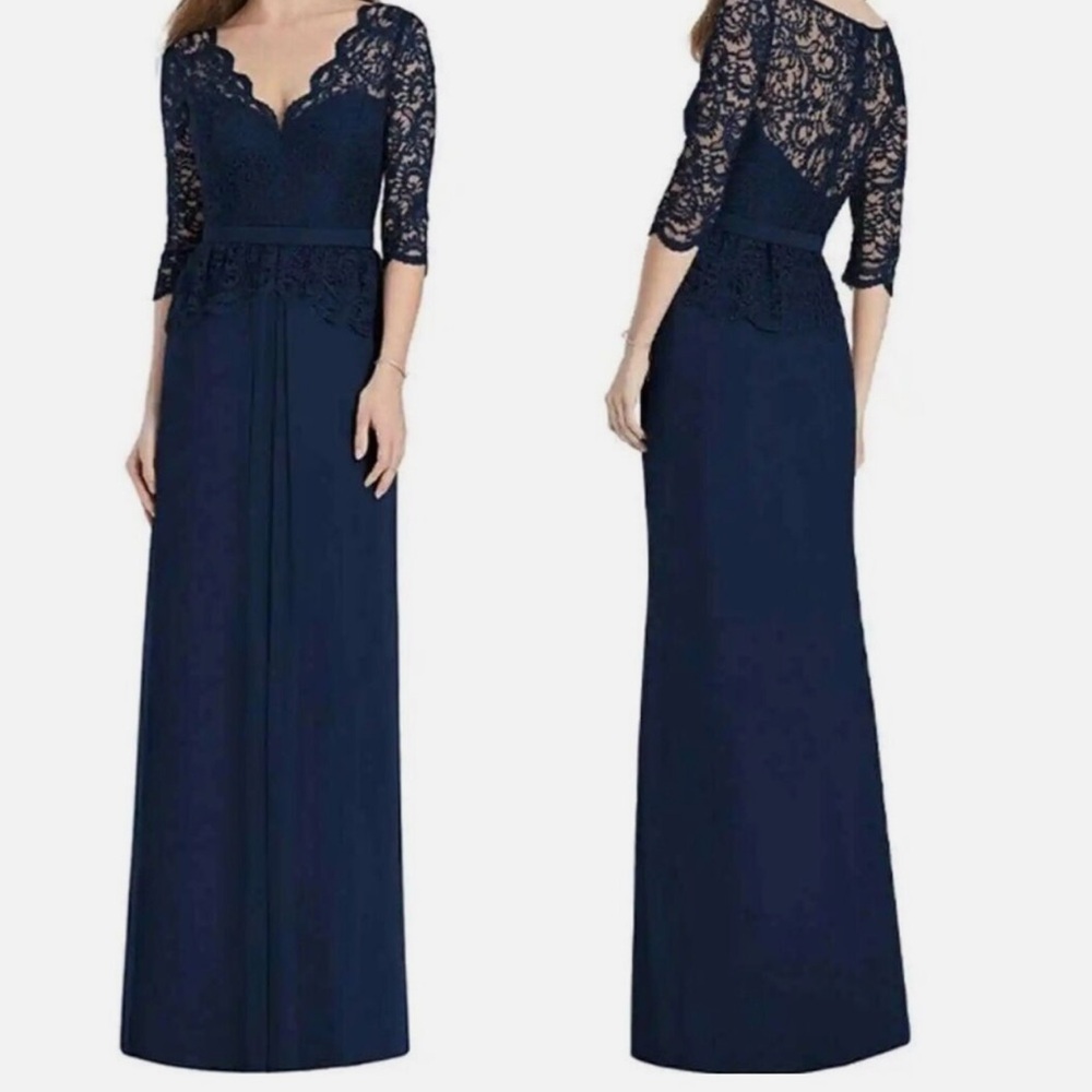 Jenny Beckham. Navy Lace dress. Style JP1011 size 12 but fits a 10!